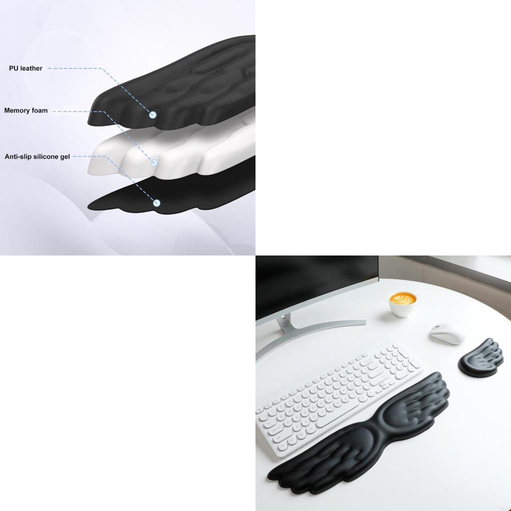 Desk Setup Ergonomics - Teclados con alas Ángel silicona suave