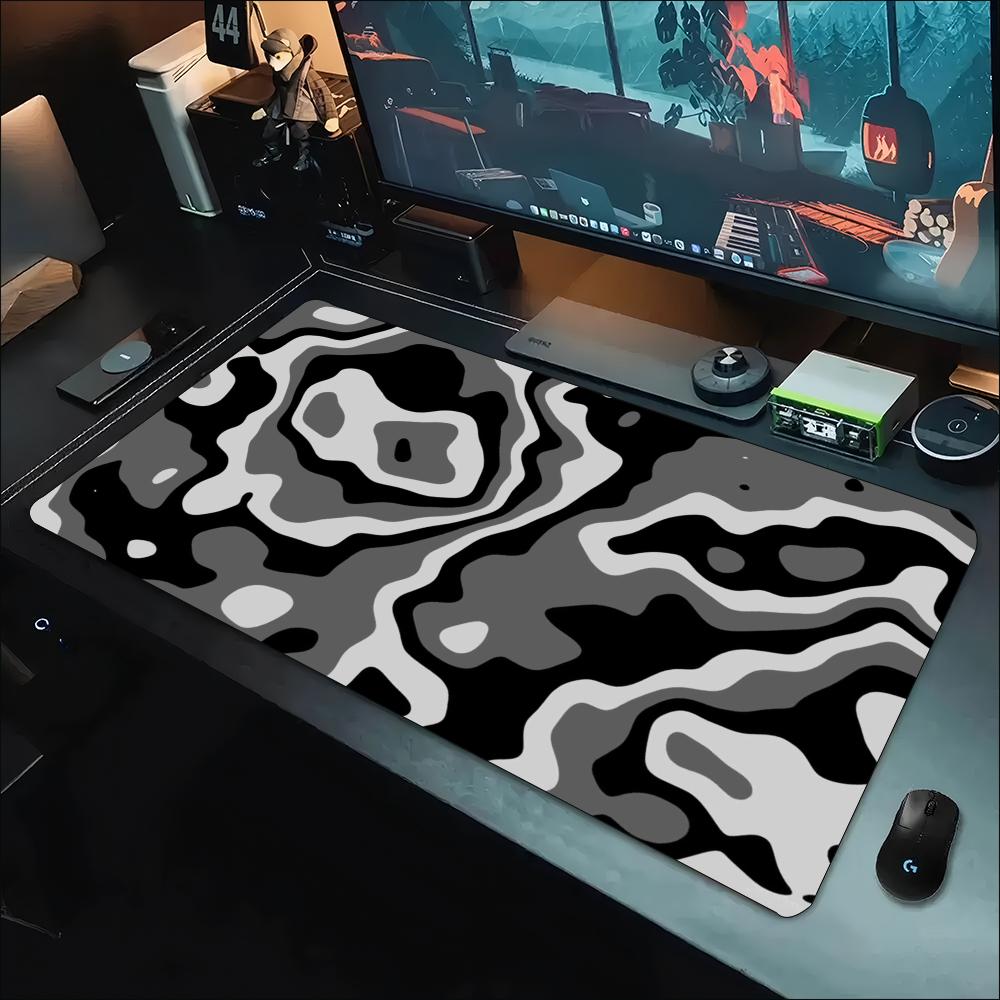 Desk Setup Gaming And Work - Alfombrilla de Escritorio Gris y Blanca