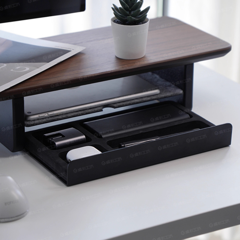 Desk Setup Ergonomics - Soporte para Monitor, cajones de almacenamiento
