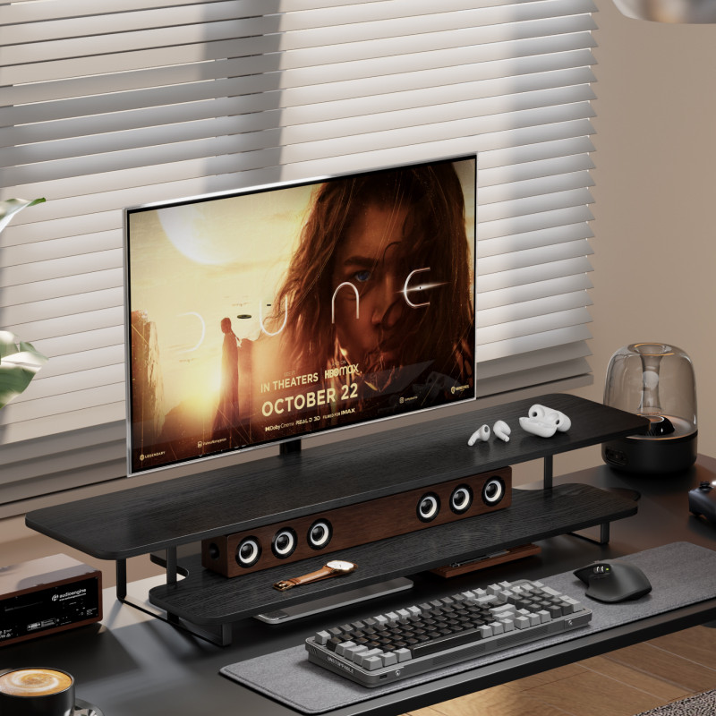 Desk Setup For Laptop And Monitor - Soporte Elevador para Monitor con Acabado