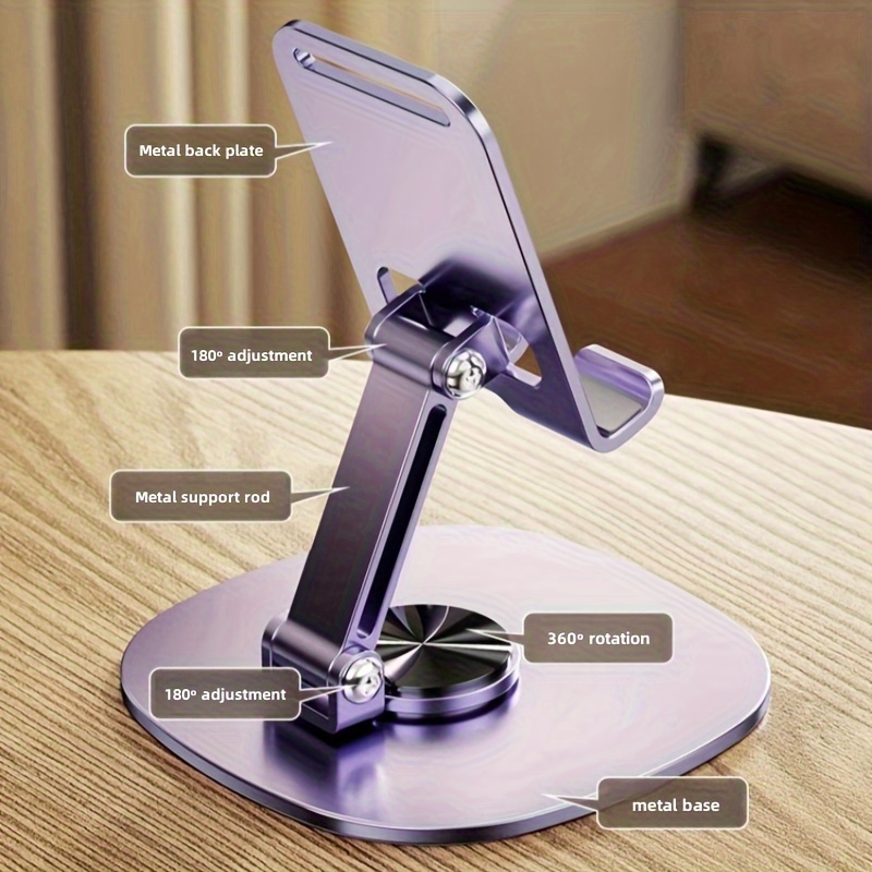 Desk Setup Essentials - 360 ° Soporte Metálico para Teléfono,