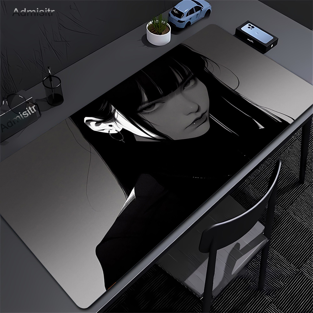 Desk Setup Dark - Alfombrilla de mesa negra de Anime