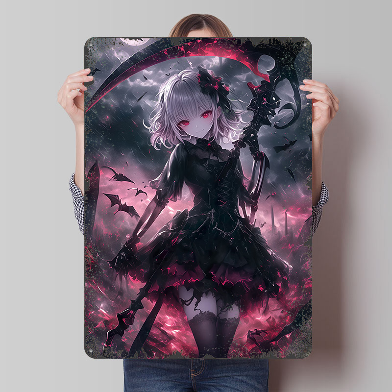 Desk Setup Art - Póster de Chica Demonio Grim Reaper,