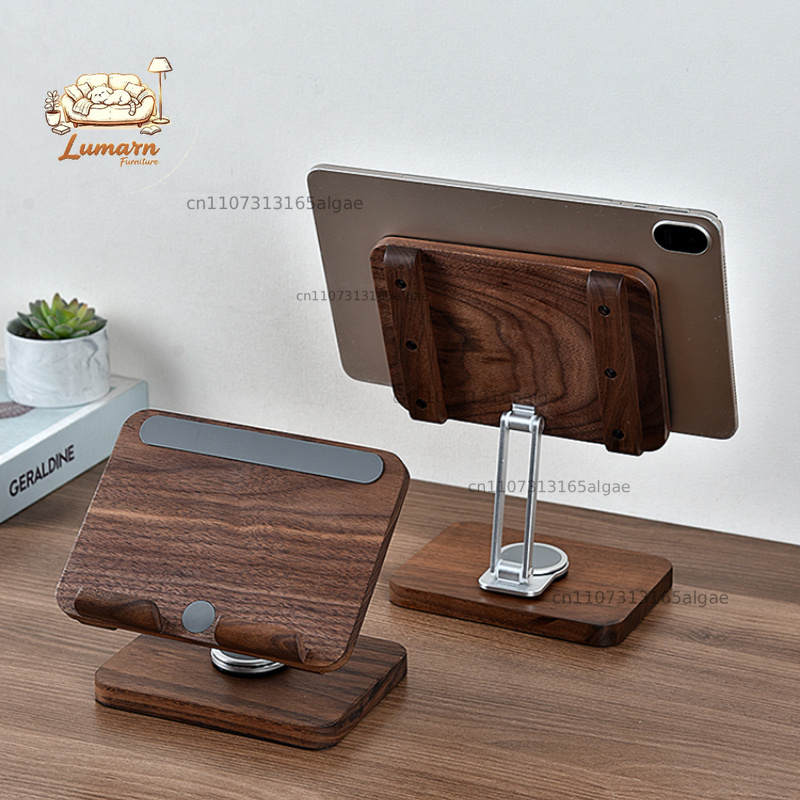 Desk Setup With Ipad - Soporte para iPad de Madera de
