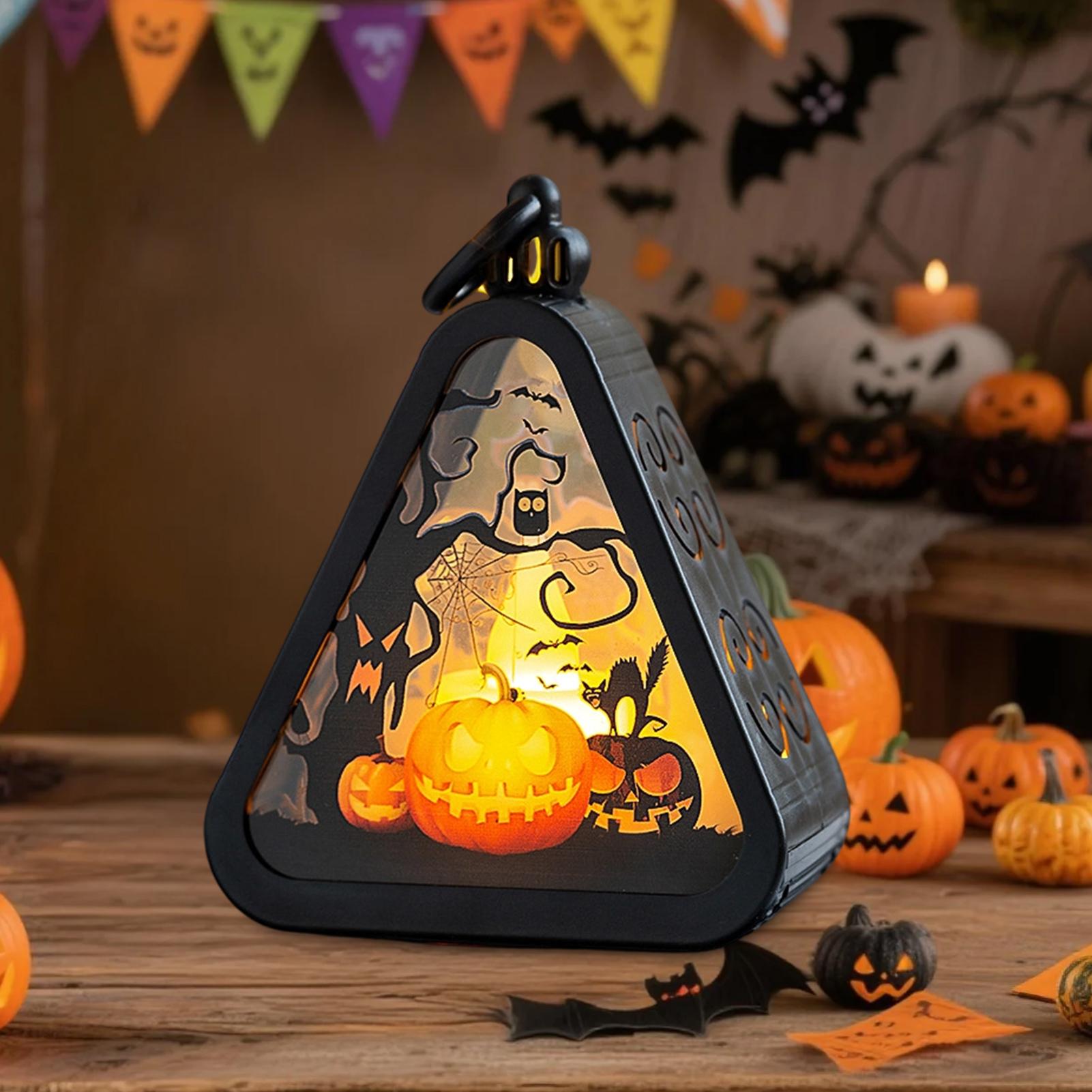 Desk Setup Shelves - Decoración de Halloween, Lámpara de Calabaza,