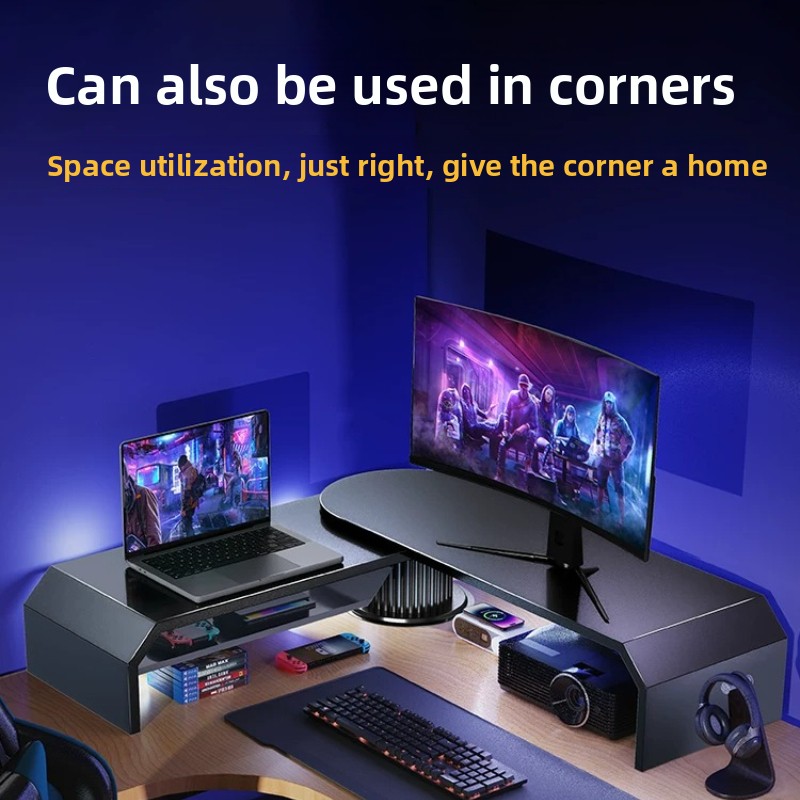 Desk Setup For Laptop And Monitor - Soporte de Monitor Doble para Juegos,