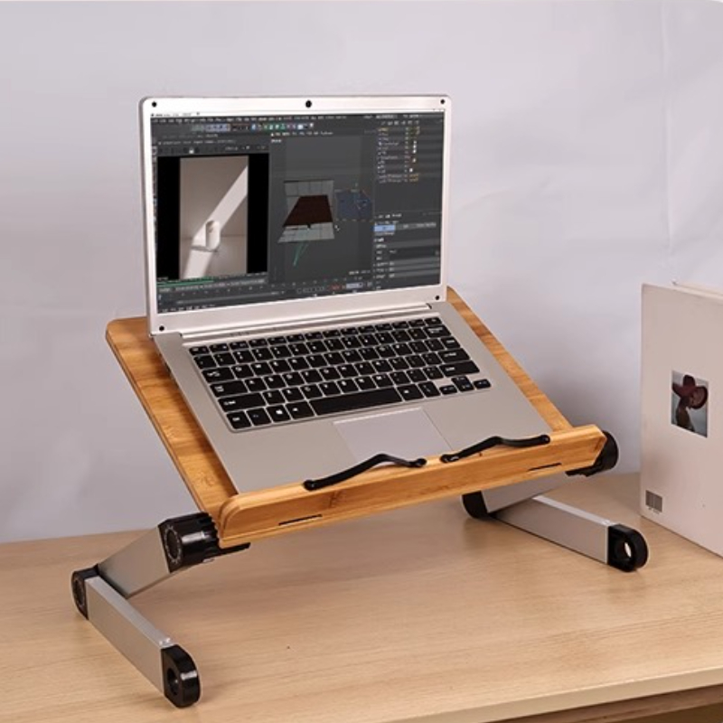 Desk Setup With Ipad - Escritorio de cama de bambú ajustable,