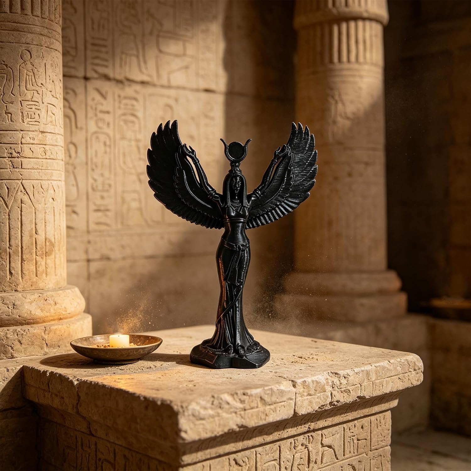 Desk Setup Shelf - Figura de Diosa Alada, Estatua de