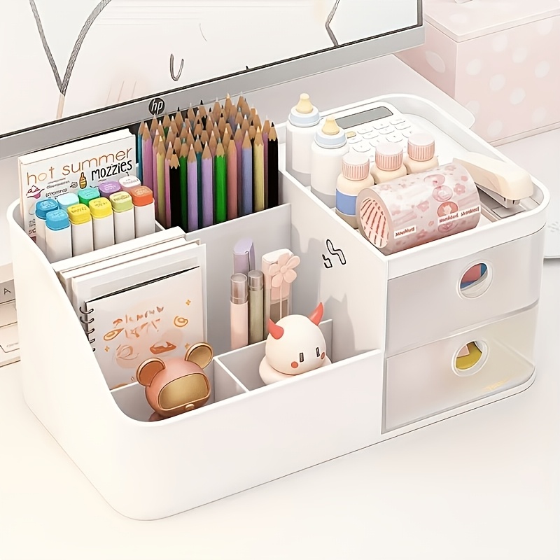 Desk Setup Essentials - Organizador de Escritorio, Portalápices de Gran
