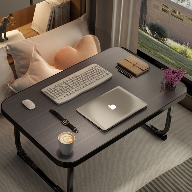 Desk Setup With Laptop - Escritorio de cama, mesa pequeña plegable,