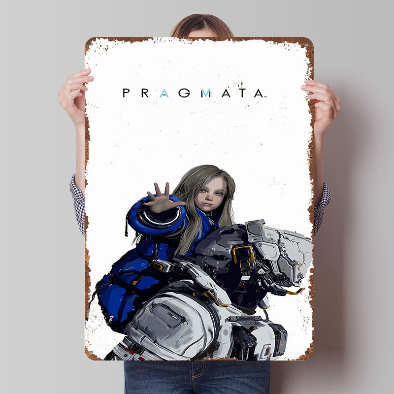 Desk Setup Art - Pragmata - Póster Metálico de Personajes