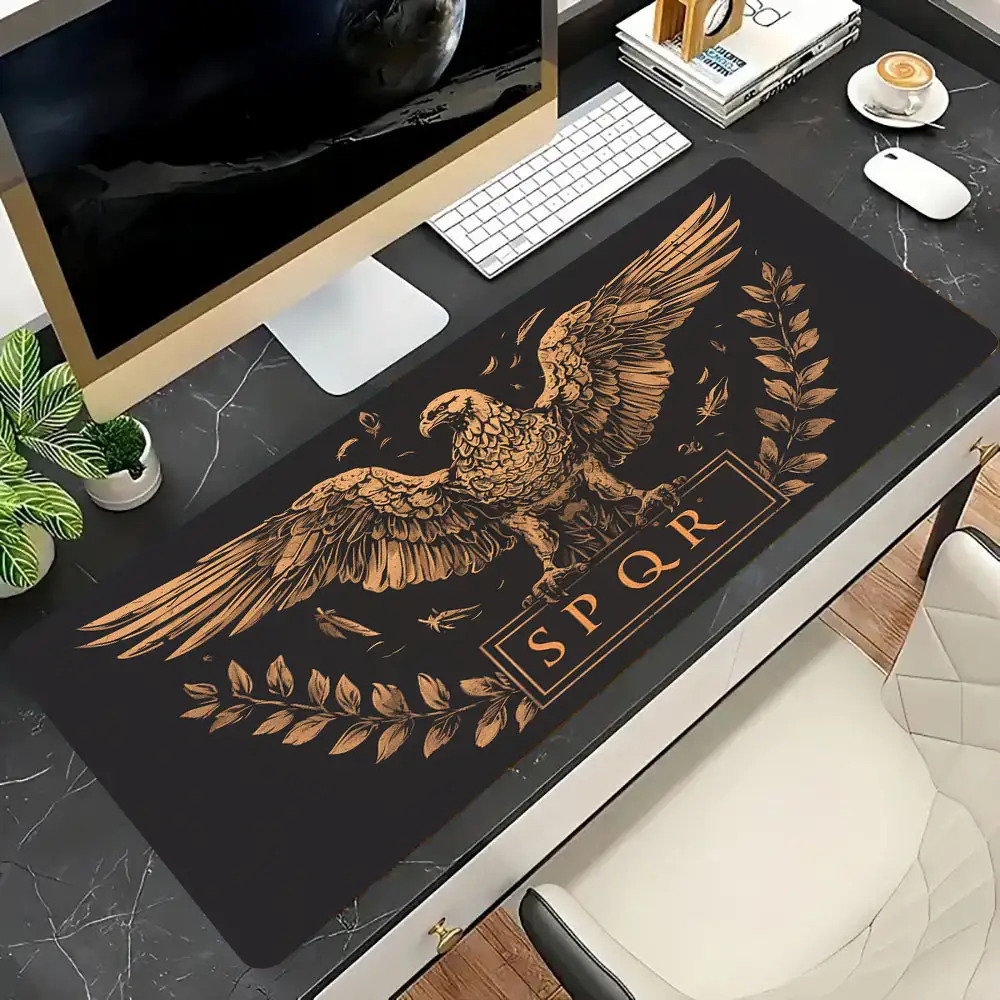 Desk Room Setup - Alfombrilla de Escritorio Marrón Dorado y