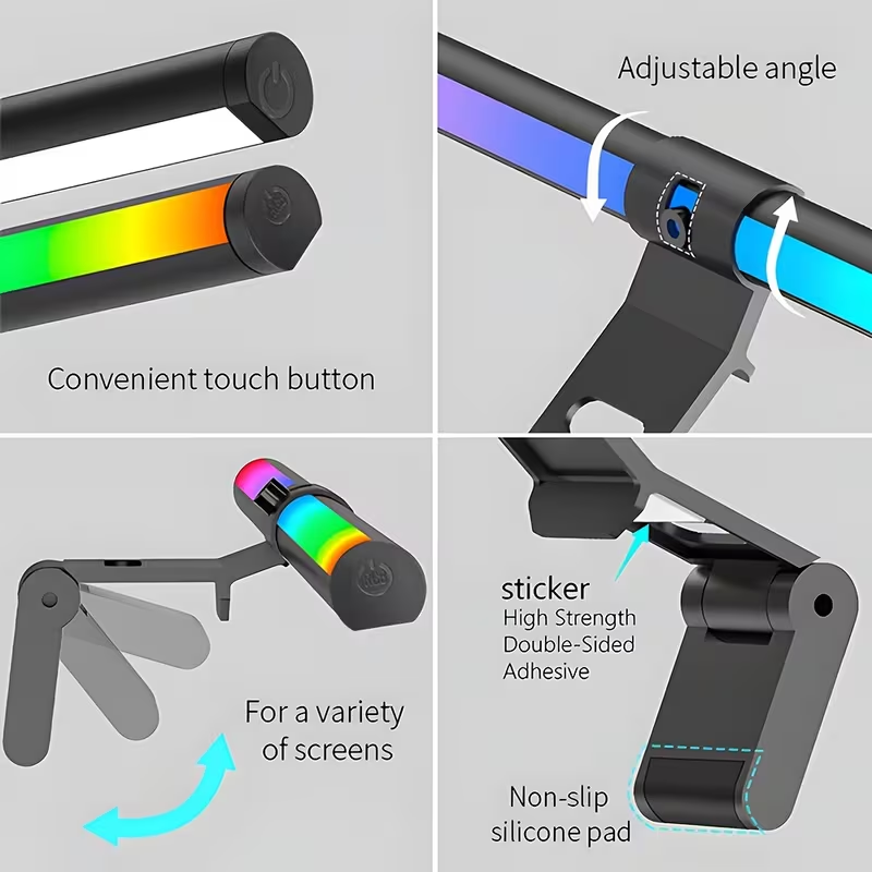 Barra de luz RGB para monitor, - Desk Room Setup reseña y precio