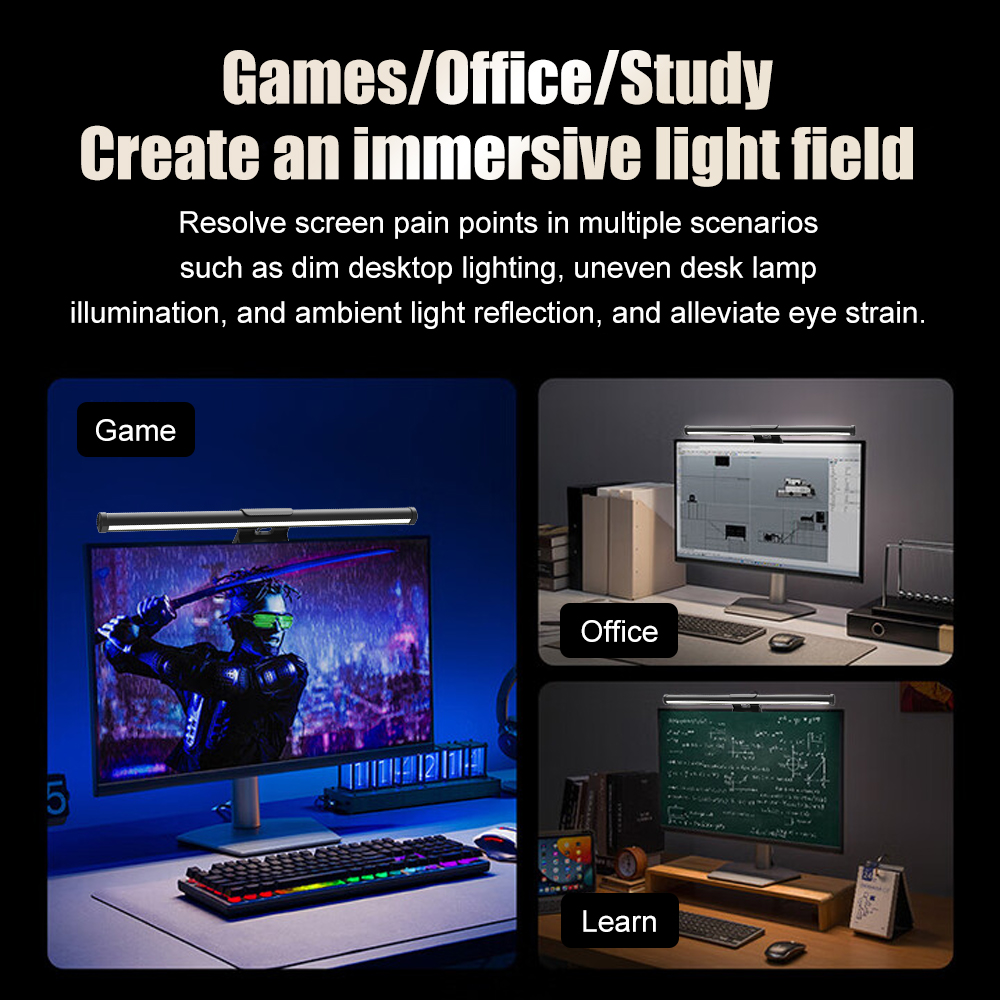 Barra de luz LED para monitor  - Desk Room Setup reseña y precio