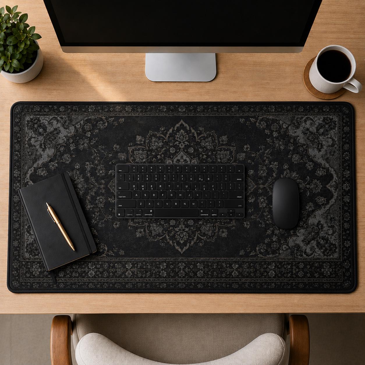 Alfombrilla de escritorio negr - Desk Setup Dark reseña y precio