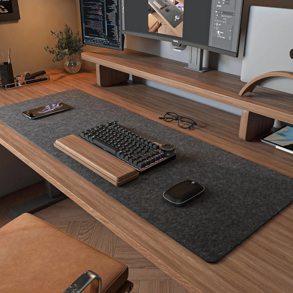 Alfombrilla de fieltro para es - Desk Setup Dark reseña y precio