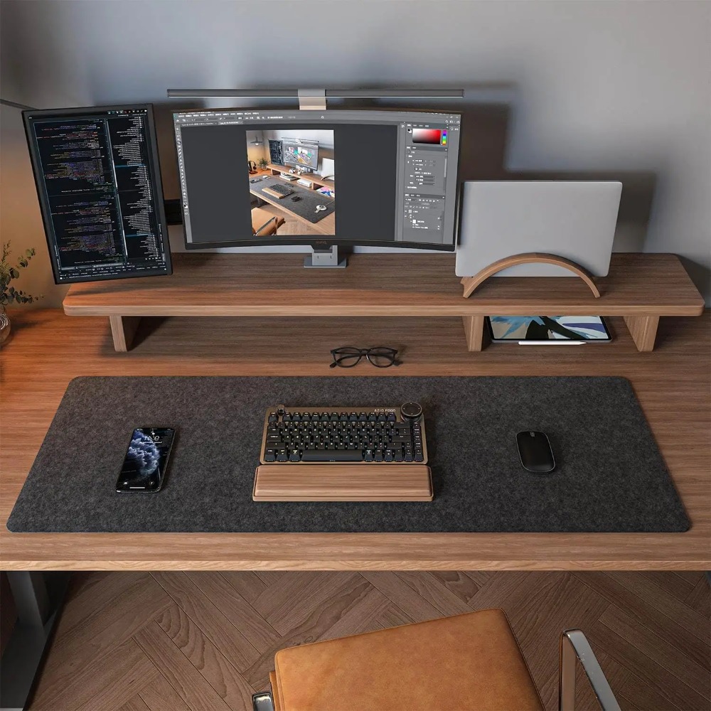 Alfombrilla de fieltro para es - Desk Setup Dark reseña y precio