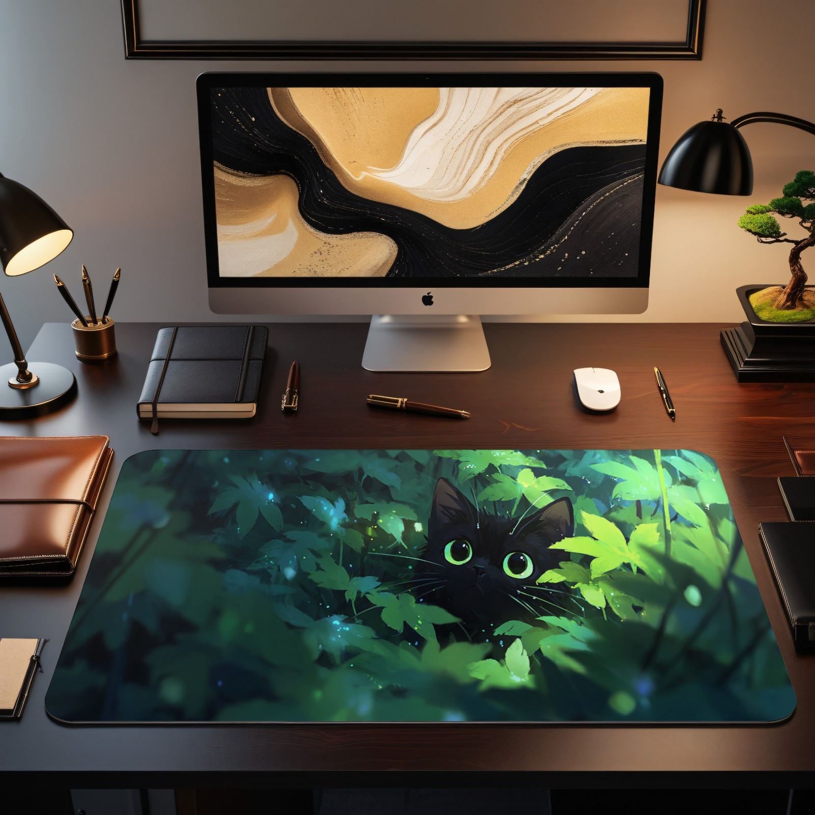 Alfombrilla de ratón Black Cat - Desk Setup Art reseña y precio