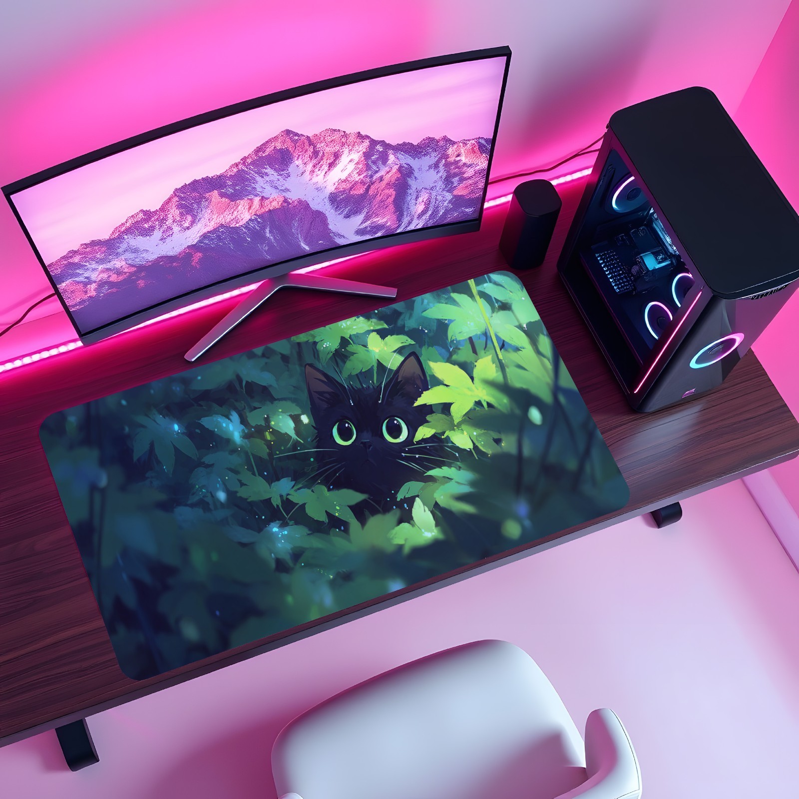 Alfombrilla de ratón Black Cat - Desk Setup Art reseña y precio