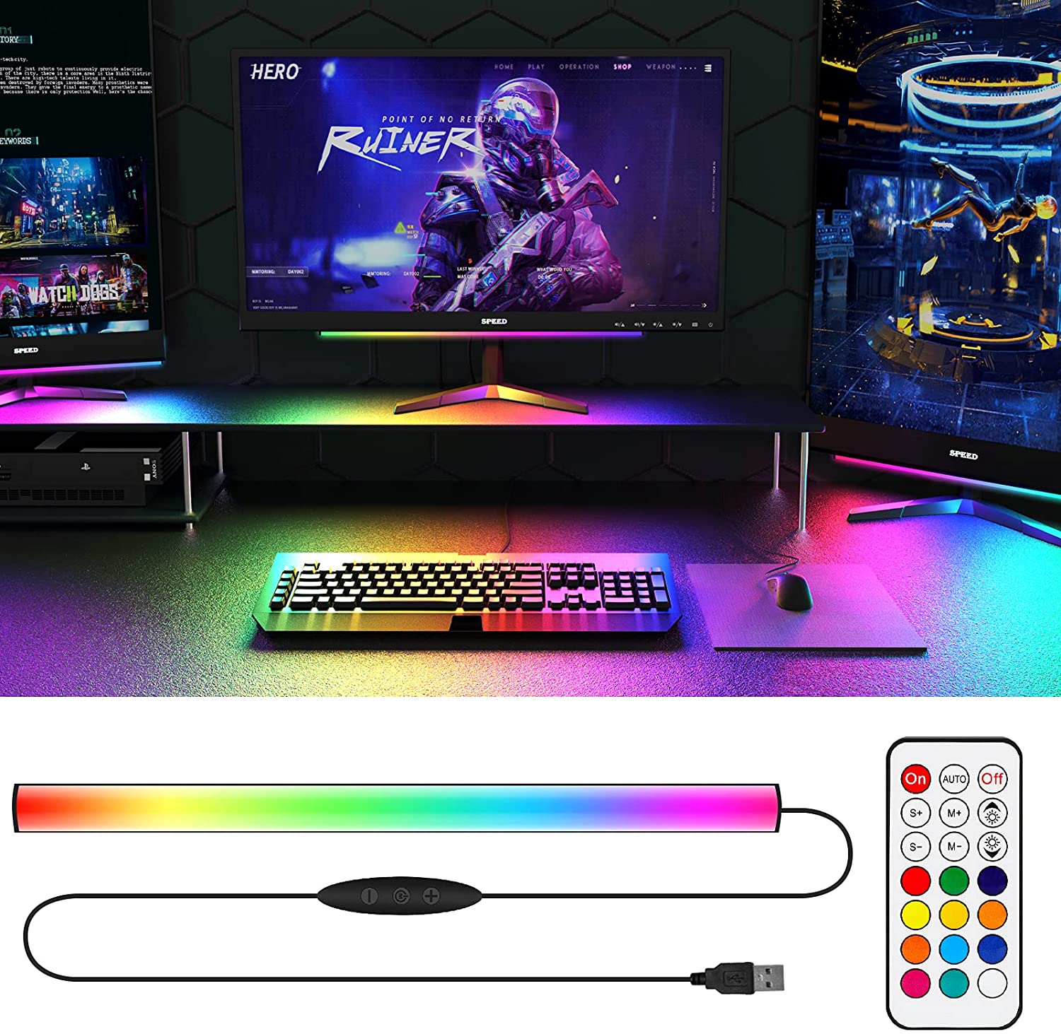 Barra de luz para debajo del M - Desk Room Setup reseña y precio
