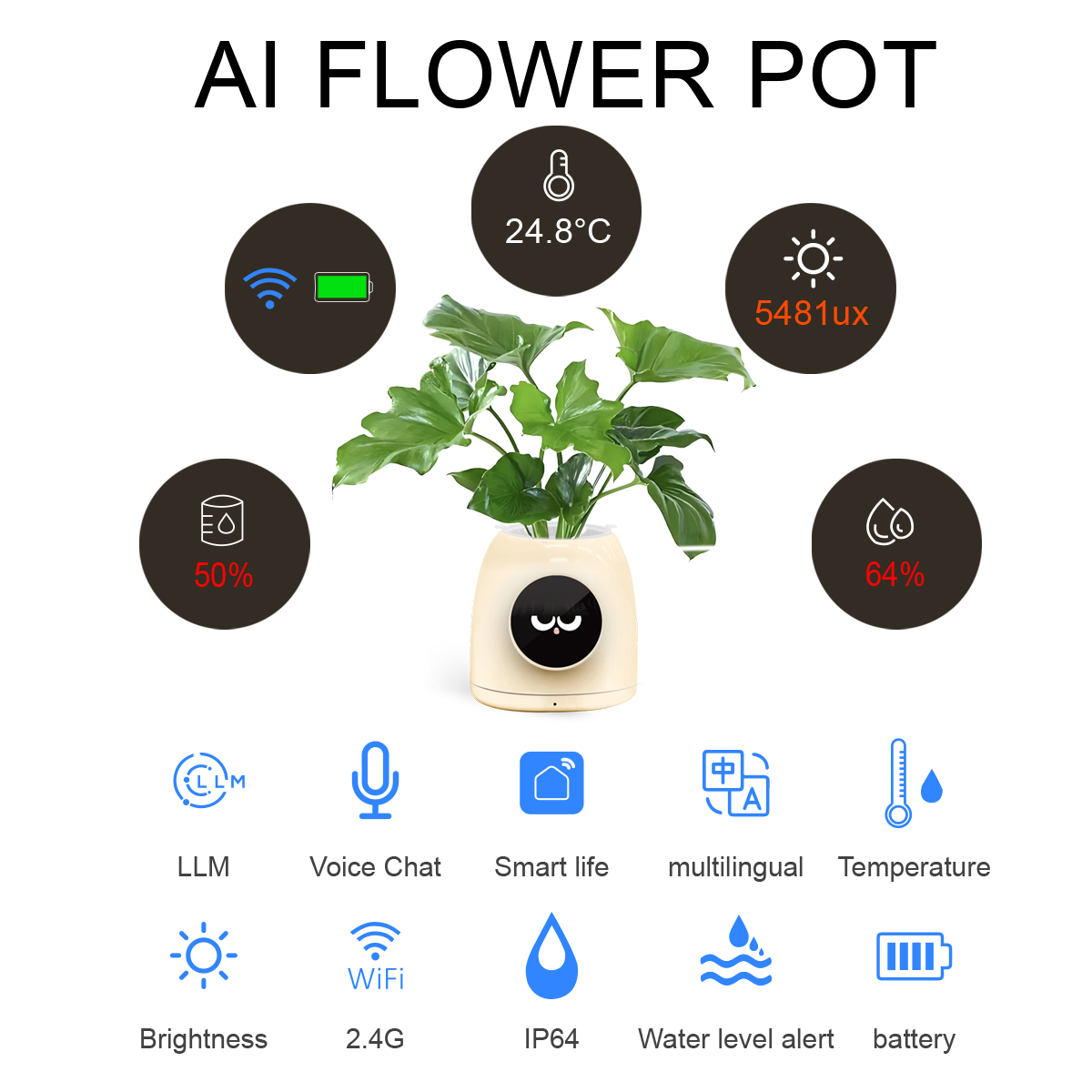 LINCUKOO Tuya Smart AI Flower  - Desk Setup Plant reseña y precio